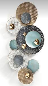 Décoration murale en métal artisanale, finition antique, décoration murale en métal vintage, décoration murale ethnique en métal, panneau mural en métal décoratif - Product Image 3