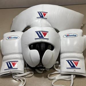 Ensemble de boxe personnalisable haut de gamme en cuir, équipement de fitness pour arts martiaux, avec sangle de poignet réglable à boucle et attache, et gants complets - Product Image 1