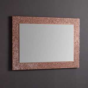 <b>Rectangular</b> LED <b>Mirror</b> with Bronze Fused Glass Grit Frame 98x70 Inches - Product Image 2