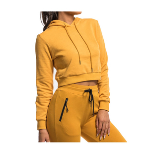 Hauts courts en cours d'exécution coupe-vent haut chaud exercice fitness yoga Hoodies Chandails col roulé, sweats à capuche courts à fermeture éclair pour femme - Product Image 6