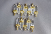 Quartz Clair Naturel Cristal Doré Double Point Pendentif En Gros Cristal Artisanat Hexagonal Bijoux Magiques Collier Pendentifs