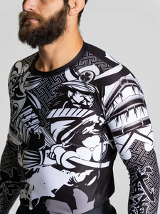 Rashguard personnalisé imprimé par sublimation MMA BJJ OEM unisexe manches longues en spandex/polyester respirant - Product Image 5