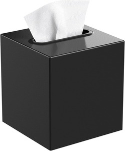 Couvercle de boîte cube de serviette en métal doré élégant moderne mallette de rangement pour lingettes distributeur carré chic pour salle de bain chambre aspect brillant - Product Image 6