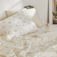 [Allerman] Farfe by Allerman Boni Ensemble de couette en modal rafraîchissant en tissu à carreaux Ensemble de literie en tissu à carreaux Toucher frais Taille Q