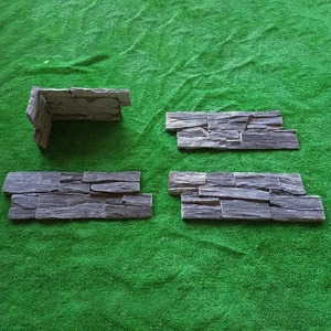 Panneaux modernes de grand livre d'<span class=keywords><strong>ardoise</strong></span> noire Revêtement mural en pierre empilée naturelle Surface fendue Pierre de culture <span class=keywords><strong>ardoise</strong></span> Extérieur/intérieur - Product Image 2