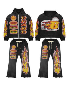 ชุดวอร์มสองชิ้นมีฮู้ดและกางเกงจ็อกเกอร์สำหรับผู้ชายโลโก้ออกแบบได้ตามต้องการ - Product Image 4