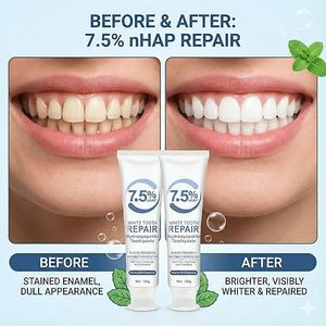 Pasta Dental Blanqueadora con Hidroxiapatita 7.5% nHAP, Repara el Esmalte, Reduce las Manchas en Dientes Sensibles, 120g - Product Image 4