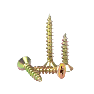 Vis à bois en acier inoxydable, zinguée jaune, tête plate, autotaraudeuse, haute résistance - Product Image 1