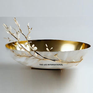 ชามน๊อตโลหะเกรดอาหารที่ใช้ง่ายสะอาดได้รับความนิยมสูงสุดจานสแตนเลสและทองเหลืองสำหรับรับประทานอาหารบ้านร้านอาหารโรงแรมปาร์ตี้ - Product Image 3