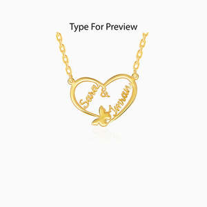 Colgante Forever Yours personalizado en oro rosa blanco chapado en rodio diamante perla cadena en forma de corazón de moda para compromisos - Product Image 5