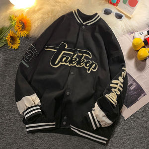แจ็กเก็ตเลตเทอร์แมนแขนเสื้อหนังปักลายสำหรับผู้ชายเสื้อแจ็คเก็ตทีมตัวแทน - Product Image 6