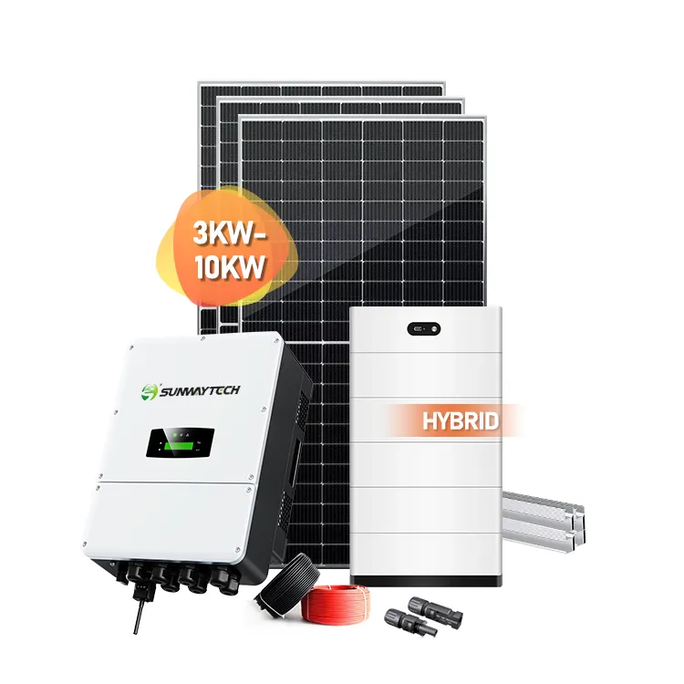En iyi fiyat Sunway güneş enerjisi sistemi ev kapalı ızgara tam set 3kw 5kw 7kw 8kw 10kw ev kullanımı güneş enerjisi enerji depolama sistemi