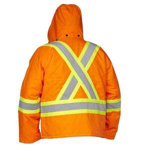 <b>Hi</b> <b>Vis</b> Reflective Bomber Parka <b>Jacket</b> and Vest Safety Clothing Workwear Coat Security Guard Clothes Winter Security <b>Jacket</b> - Product Image 6