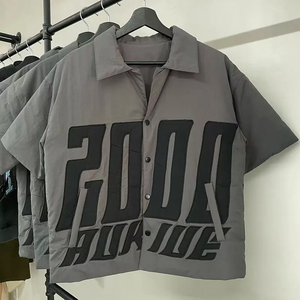 เสื้อยืดผ้าฝ้ายผู้ชายไซส์ใหญ่พิเศษปักลายแบบมีกระดุมเสื้อคอตั้งสำหรับผู้ชาย - Product Image 2