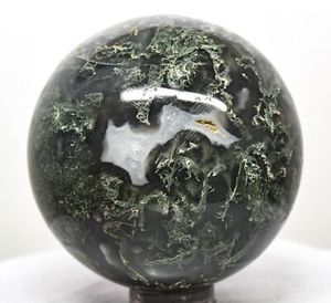 Venta al por Mayor de Artesanías de Cristal Natural, Bola de Cristal Semipreciosa de Ágata Musgosa Verde para Regalo - Product Image 3