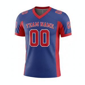 เสื้อซ้อมอเมริกันฟุตบอลแบบกำหนดเองสำหรับผู้ใหญ่ แขนสั้น ระบายอากาศได้ดี มีตัวเลือกไซส์ใหญ่ ด้านหน้า 100% โพลีเอสเตอร์ คอวี - Product Image 6