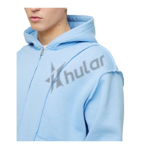 Custom 100% Cotton Pullover Hoodie High Quality Thick Heavy Embroidered Detail Drop Shoulder Fleece Oversized Cropped for Winter - Product Image 2