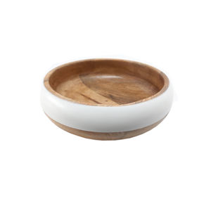 ชามผลไม้ทรงกลมทำจากไม้ธรรมชาติสำหรับห้องครัวและบนโต๊ะชามเสิร์ฟอาหารและขนมทำด้วยมือ - Product Image 3