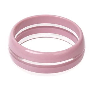 2021 nouveau bracelet acrylique en résine coréenne à la mode 2022 nouveau Bracelet de mode torsadé Transparent pour les femmes élégant cercle bijoux en résine - Product Image 2
