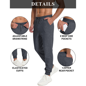 Haute qualité broderie Logo hommes couleur unie lâche respirant droit décontracté sport pantalon hommes pantalon droit incurvé rayé - Product Image 6