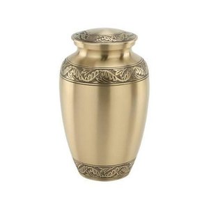 Urnas de cremación de cenizas humanas antiguas de latón Venta caliente Urnas de cremación de Metal de diseño elegante de latón conmemorativo funerario - Product Image 3