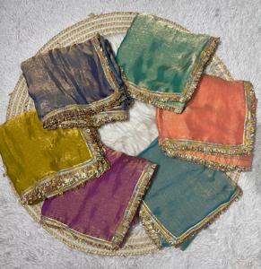 Heavy Glossy Modern Traditional Ethnic Fandy Chiffon Saree con blusa de lujo para boda de fiesta de invierno/verano - Product Image 3