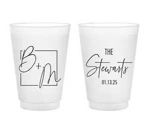 Custom Frosted stadium plastic cups with Wedding Cups Personalized Cups, Party Cups, Party Decoration Reusable Plastic Cup