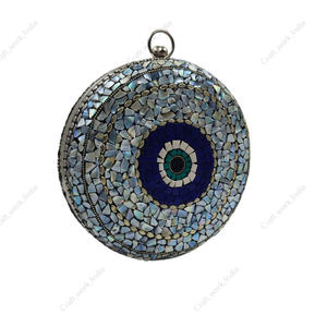 Sac à main en mosaïque rond fait à la main pour femmes Soirée de gala Mariage Sac à main de créateur Sac à main rigide de luxe pour femmes - Product Image 3