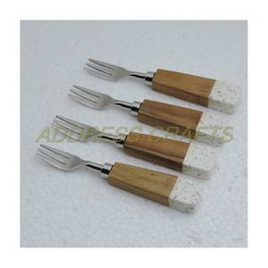 Ensemble de fourchettes à dîner en acier inoxydable de luxe écologiques et durables, manche créatif, couverts multifonctions, fourchette à fruits - Product Image 2