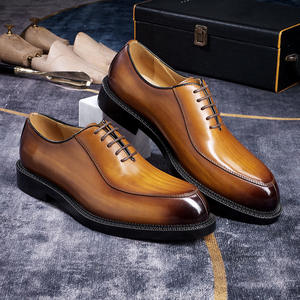 Chaussures Derby en cuir polyvalentes pour hommes, chaussures habillées classiques à lacets pour un usage quotidien et professionnel, chaussures en cuir véritable respirantes - Product Image 1