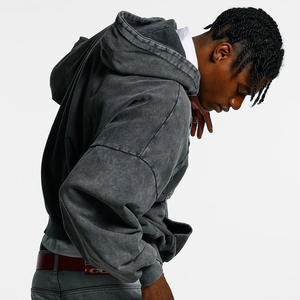 Custom Men's Cotton Oversize Drop Shoulder <b>Zip</b> <b>up</b> Hoodies Streetwear <b>Vintage</b> Acid Wash Heavyweight Blank <b>Zip</b> <b>Hoodie</b> for Men - Product Image 1