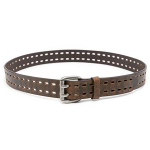 The Legend <b>Double</b> Prong Retro Style Jean <b>Belt</b> - 1.5" Width Top Grain Cow Hide Leather <b>Belt</b> with Solid Iron Brass <b>Buckle</b> - Product Image 2