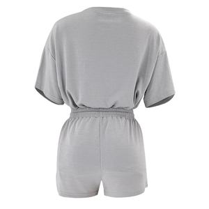 Nuevo Conjunto de 2 Piezas de Punto Casual, Camiseta Holgada de Cuello Redondo y Manga Corta de Algodón, Pantalones Cortos para Mujer, HECHO POR HAIDIIII SPORTS 2026 - Product Image 2