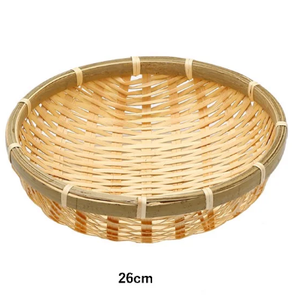 ตะกร้าไม้ไผ่ทรงกลมขนาดเส้นผ่าศูนย์กลาง24ซม. สำหรับเก็บต้นกำเนิดผักผลิตจากเวียดนาม - Product Image 4