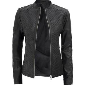 Vente en gros 2025 veste en cuir pour dames veste en cuir véritable pour dames courte longueur en cuir confortable à bas prix Service OEM - Product Image 3