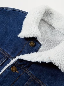 Wholesale Mens Denim Jean Jacket With Sherpa Lining Winter Warm Button Front Casual Coat Regular Fit Stonewashed Fur Collar - Product Image 4