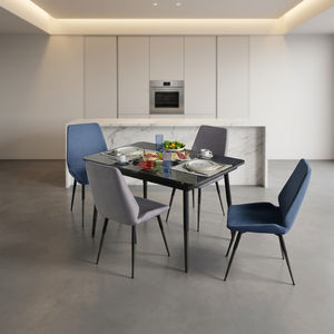 CALINA Elegant Ergonomic <b>Stackable</b> Cotton Upholstery Portable <b>Dining</b> <b>Chair</b> Stainless Steel Base Modern Design Home School - Product Image 5
