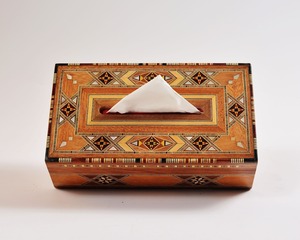 กล่องทิชชู่ทำจากไม้แฮนด์เมดฝาครอบพิมพ์ลายสำหรับโต๊ะในรถและเคาน์เตอร์ - Product Image 4