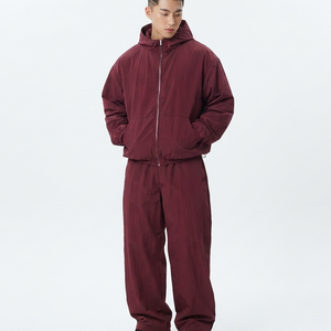 100% Polyester <b>Hoodie</b> Plus Size <b>500</b> <b>Gsm</b> Zip Up Solid Sweat Set Custom Print Embroidery Street Wear Solid Loose Fit Tracksuit - Product Image 1