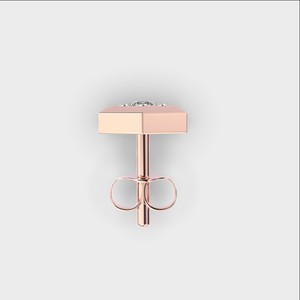 IGI Certified Lab Grown Round Diamond Hexagon Stud <b>Earrings</b> 14K Yellow / White / Rose Gold Geometric Diamond <b>Earrings</b> - Product Image 4