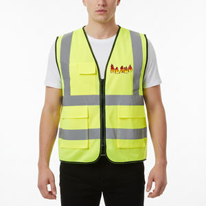 Gilet de sécurité réfléchissant haute visibilité ANSI Classe 1, réglable, pour les travailleurs du bâtiment, imperméable, avec logo personnalisé, LED clignotante, pour hommes - Product Image 1