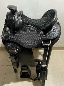 Venta al por mayor de calidad superior de cuero negro Big Horn Western Roping Saddle con asiento suave para montar a caballo a un precio asequible - Product Image 2