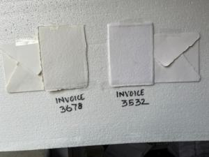 กระดาษทําด้วยมือผ้าฝ้ายขอบหุ้มแบบกําหนดเองในสีขาวและสีครีมเหมาะสําหรับเครื่องเขียนงานแต่งงานที่เหมาะสําหรับการพิมพ์ - Product Image 3