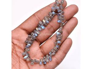 Labradorita Natural Facetada Briolette Lágrimas Tamaño de Hilo de 8 Pulgadas 4-7mm Aproximadamente Cuentas Facetadas de Lágrima para Joyería Cuentas de Piedra - Product Image 4