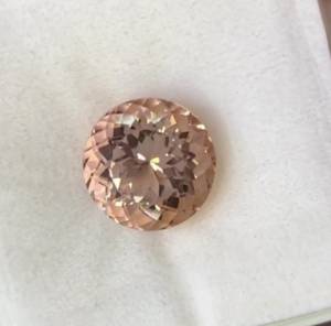 Morganita natural de corte brillante redondo, calidad semipreciosa, limpia, con certificado de morganita, gema de morganita natural. - Product Image 1