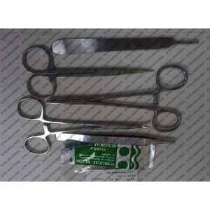Kit de sutura de oreja de perro profesional de 7 Uds., juego de instrumentos veterinarios quirúrgicos, herramienta de cierre de heridas caninas, Kit de sutura de acero inoxidable - Product Image 1