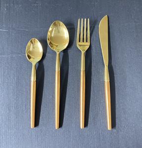 Usine indienne en gros disponible ensemble d'ustensiles de cuisine en bois avec poignée en acier inoxydable de cinq pièces - Product Image 3