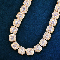 Chaîne de tennis Vvs en diamant glacé Collier en diamant Chaîne de tennis Hip Hop Collier Hip Hop Collier glacé Bijoux pour hommes