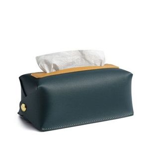 Elegante caja de pañuelos de cuero hecha a mano con acabado liso, perfecta para una sala de estar moderna y una elegante decoración de espacio de trabajo - Product Image 5