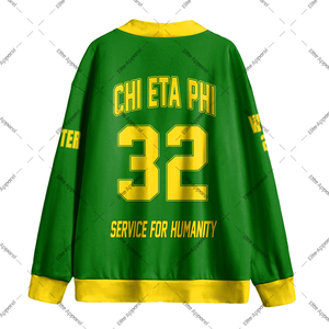 Cárdigan Informal de Invierno Personalizado de la Hermandad Griega Chi Eta Phi |   Suéter con Cuello en V y Botones, Tejido de Punto Suave con Diseño Bordado - Product Image 2